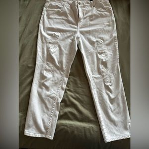 Chicos So Slimming Distressed Ankle Pants - White Size 3